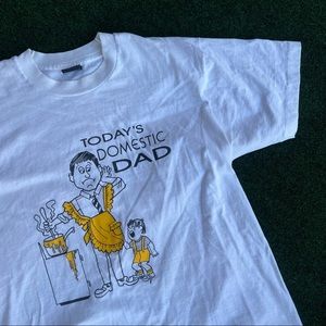 Domestic dad funny 90s single stitch shirt